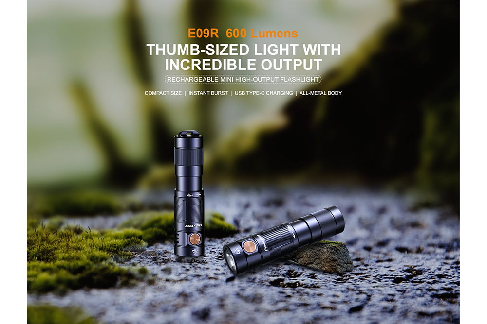 Fenix E09R Rechargeable High-Output Flashlight - 600 Lumens