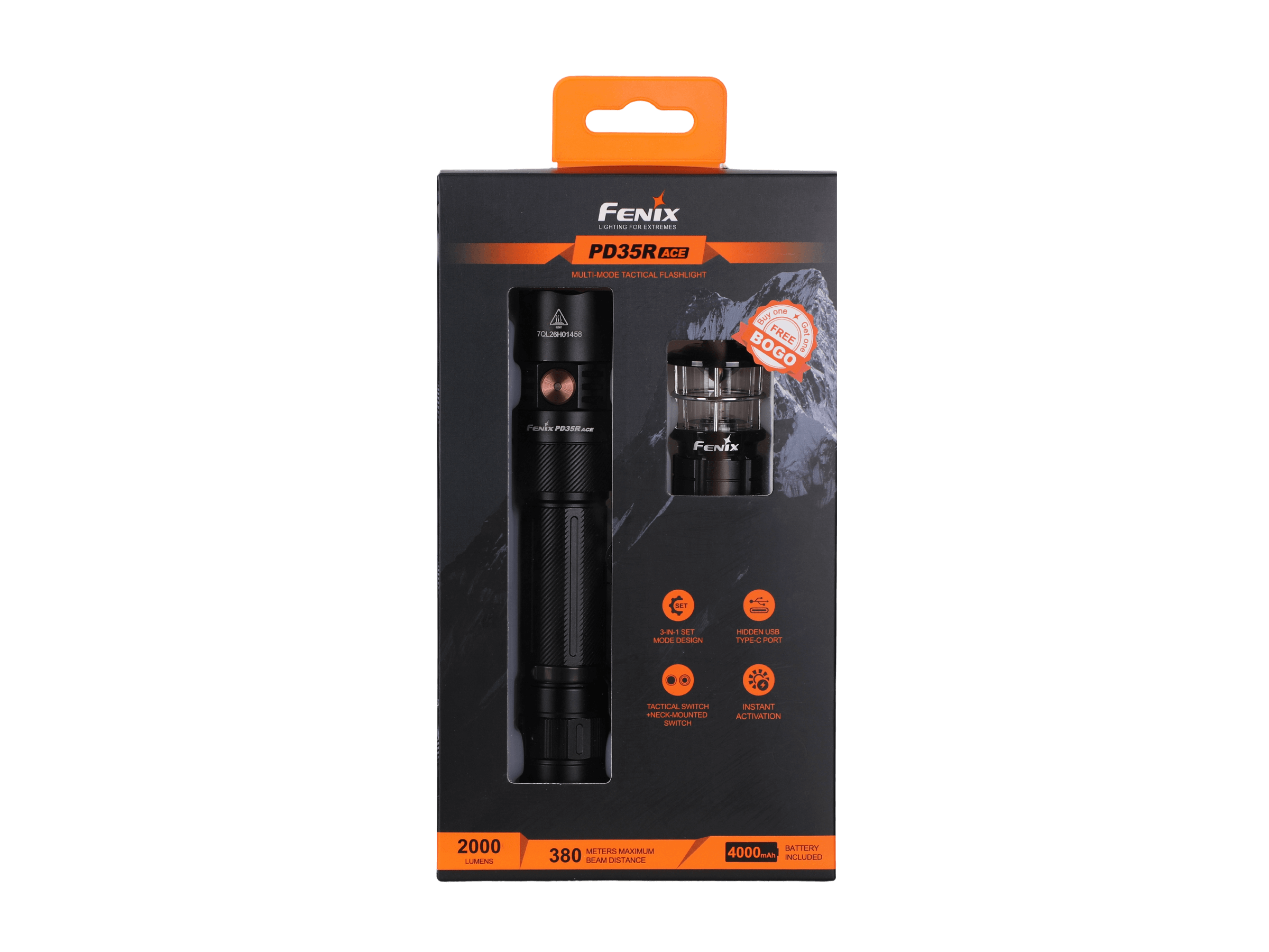 Fenix PD35R ACE Multi-mode Tactical Flashlight + FREE CL01 Mini Lantern