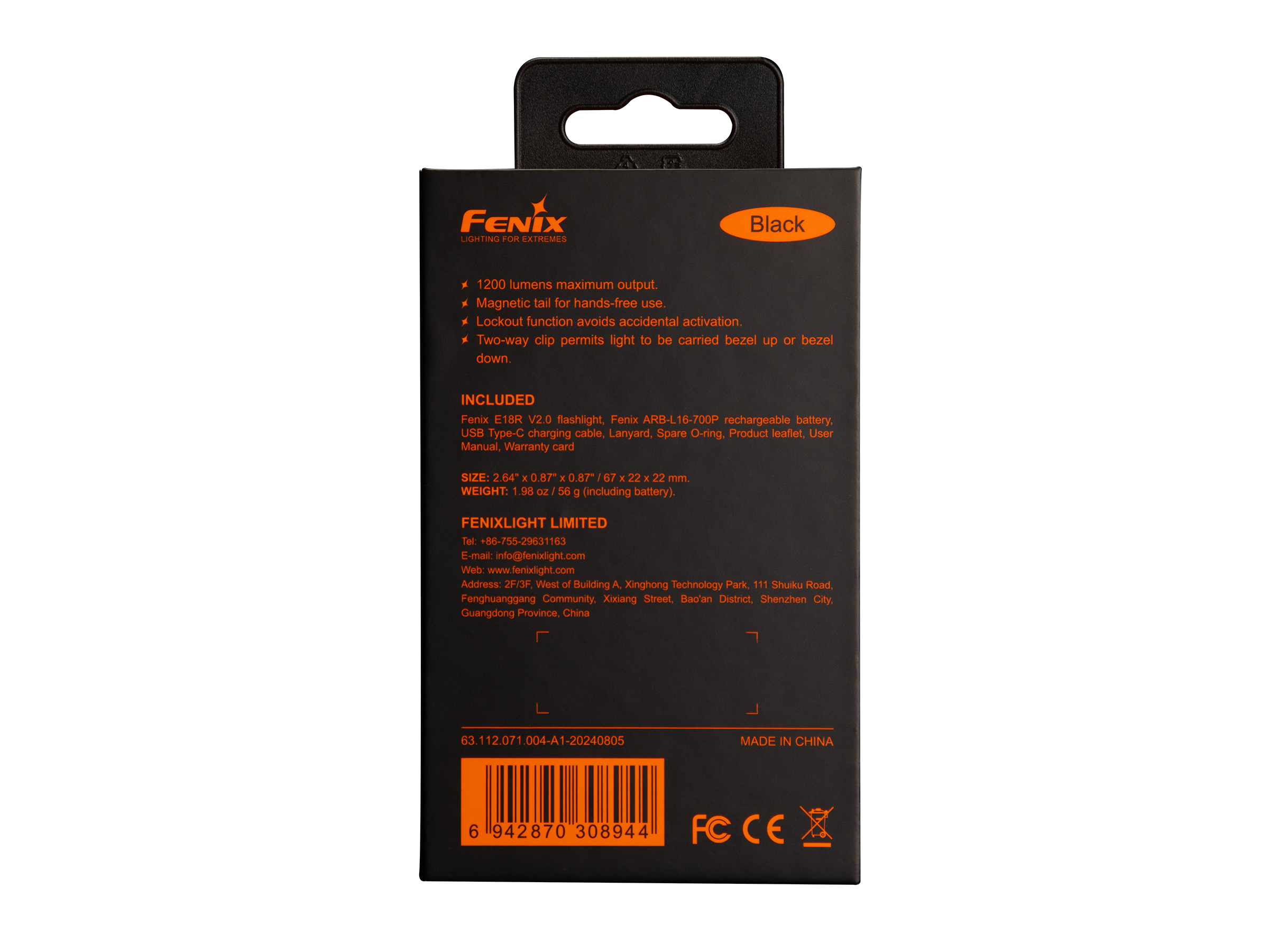 Fenix E18R V2 Rechargeable LED Flashlight